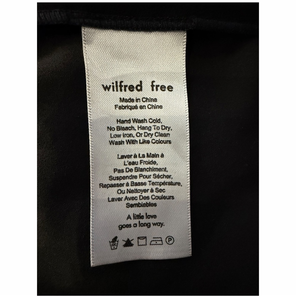 Wilfred Free Black Faux Suede Slip Dress Minimal Spaghetti Strap Aritzia L - Picture 7 of 8